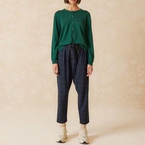 Indi & Cold, Anate Tailored Baggy Pants, Navy